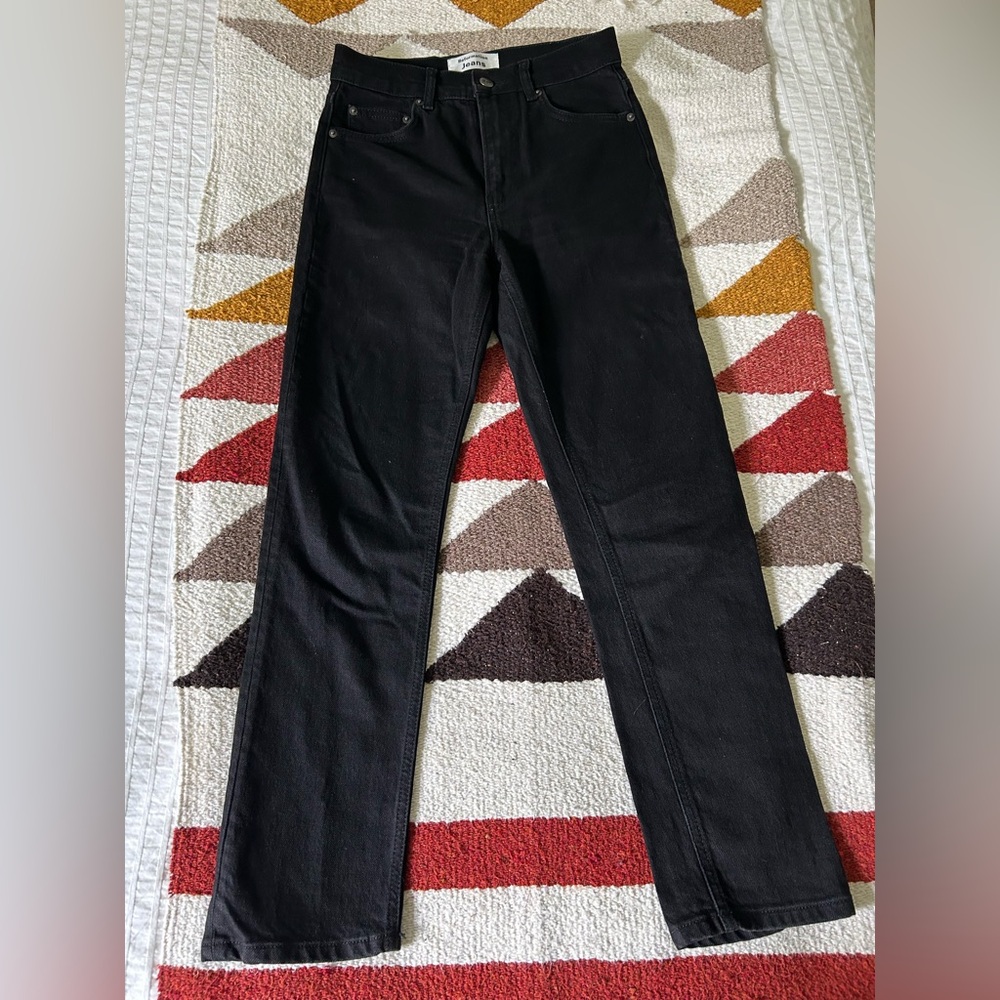 Reformation straight leg black jeans size 24